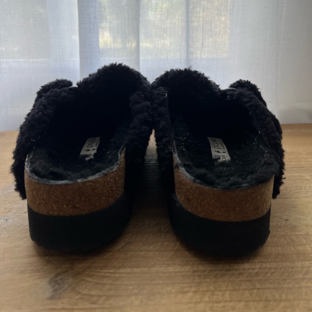 Birkenstocks Papillio Boston Big Buckle Flex Platform Shearling Teddy Black - Picture 5 of 12